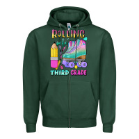 Sports Green rolling into third grade Zipper Hoodie - BundleAndBundleShop