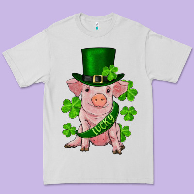 St. Patrick's Day Lucky Baby Pig Premium Tee Designed By Ranaportraitstore