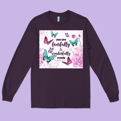 You Are Fearfully And Wonderfully Made Long Sleeve Tee Designed By Tumblerdesignbyshophia