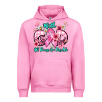 Fuchsia Pink with god all things are possible Urban Hoodie - BarkalooDesign