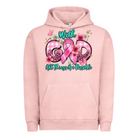 Pigment Salmon with god all things are possible Urban Hoodie - BarkalooDesign