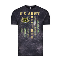 Cloud Black US ARMY Retired  Distressed American Flag Patriotic Vintage Tee - longCreatives