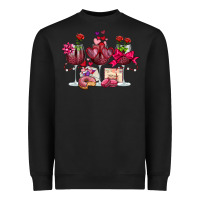 Valentine's Day Wine Glasses Heavyweight Sweatshirt | Teevron