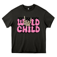 Asphalt wild child pink skeleton Heavy Core Tee - MaliasSmallBusiness