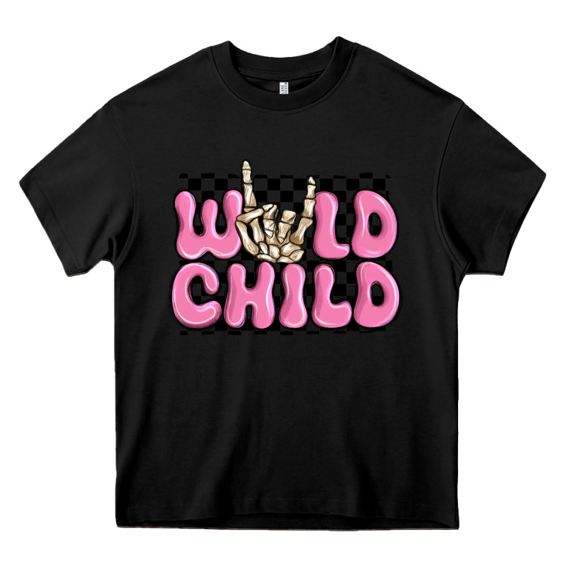 Wild Child Pink Skeleton Heavy Core Tee by MaliasSmallBusiness | Teevron