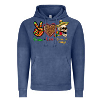 Vintage Denim Peace Love Cinco De Mayo Vintage Hoodie - texasbilliewilder