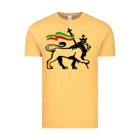Vintage Mustard Rasta Lion of Judah Rastafarian Reggae Lion and Christian Vintage Tee - longCreatives