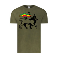 Vintage Olive Rasta Lion of Judah Rastafarian Reggae Lion and Christian Vintage Tee - longCreatives