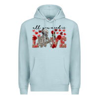 Blue Mist skeleton all you need is love Premium Hoodie - FaDigitalArtStudio