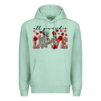 Seafoam skeleton all you need is love Premium Hoodie - FaDigitalArtStudio