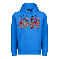True Royal skeleton all you need is love Premium Hoodie - FaDigitalArtStudio