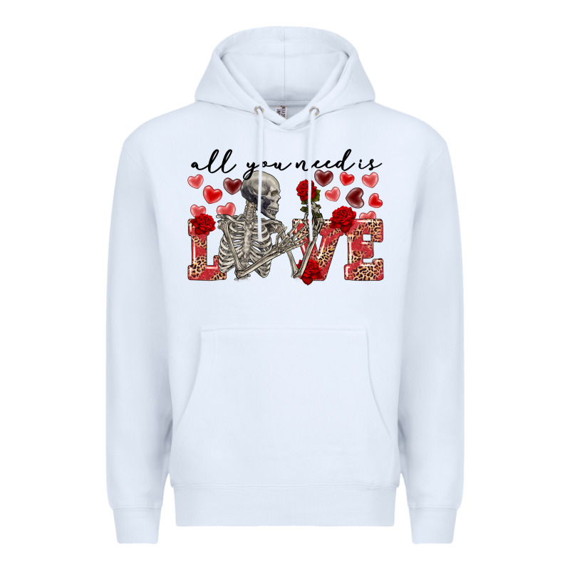 Skeleton All You Need Is Love Premium Hoodie by FaDigitalArtStudio | Teevron