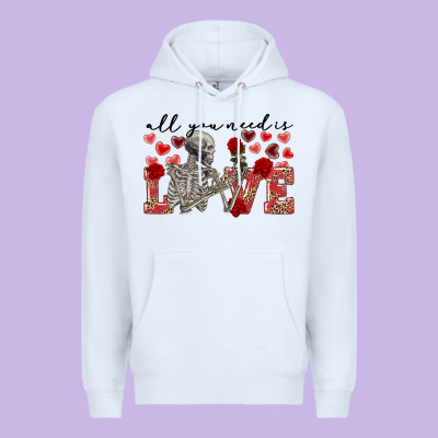 Skeleton All You Need Is Love Premium Hoodie Designed By Fadigitalartstudio