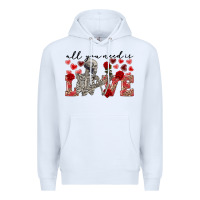 White skeleton all you need is love Premium Hoodie - FaDigitalArtStudio