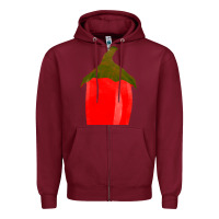Burgundy Chilli Pepper Fa Element Zipper Hoodie - FaDigitalArtStudio