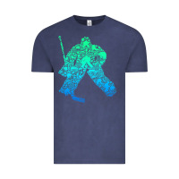Vintage Denim Ice Hockey Goalie Hockey Player Youth Men Kids Boys Vintage Tee - longCreatives