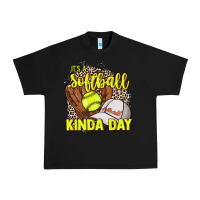 Black It's a Softball kinda day leopard Urban Heavy Tee - NancyCooperArtShop
