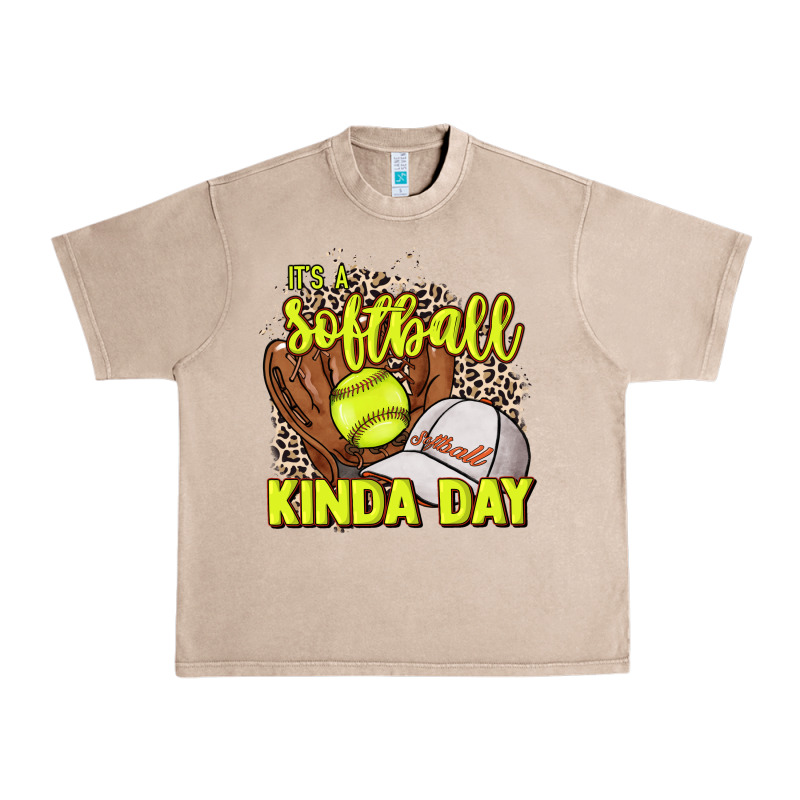 It's A Softball Kinda Day Leopard Urban Heavy Tee by NancyCooperArtShop | Teevron