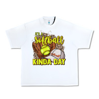 White It's a Softball kinda day leopard Urban Heavy Tee - NancyCooperArtShop