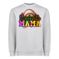 Heather Grey baseball mama Heavyweight Sweatshirt - OliviaCreatesArt