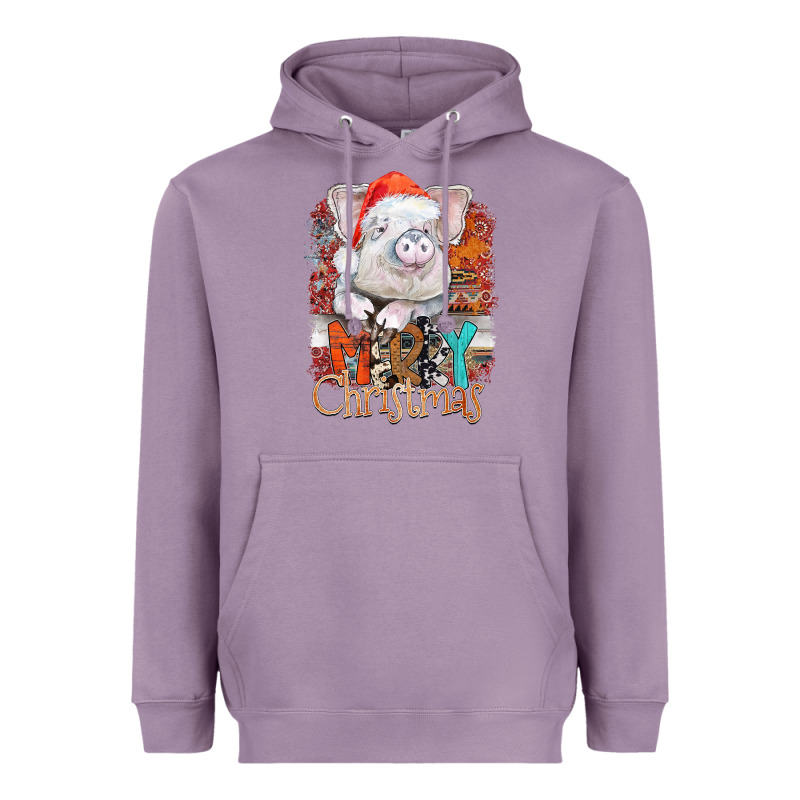 Merry Christmas Pig Heavyweight Hoodie by CowhideDigitalArt | Teevron