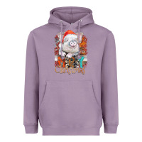 Lavender merry Christmas pig Heavyweight Hoodie - CowhideDigitalArt