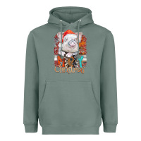 Sage merry Christmas pig Heavyweight Hoodie - CowhideDigitalArt