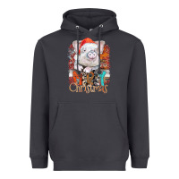 Smoke merry Christmas pig Heavyweight Hoodie - CowhideDigitalArt