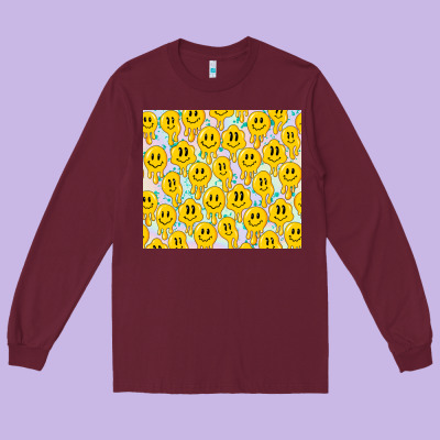Retro Smiley Faces Long Sleeve Tee Designed By Tumblerdesignbyshophia