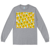 Heather Grey retro smiley faces Long Sleeve Tee - TumblerDesignByShophia