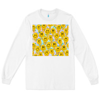 White retro smiley faces Long Sleeve Tee - TumblerDesignByShophia