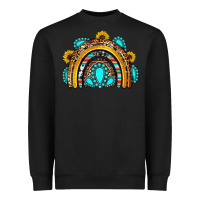 Black western gemstones sunflowers rainbow Heavyweight Sweatshirt - OliviaCreatesArt