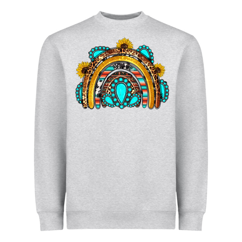 Western Gemstones Sunflowers Rainbow Heavyweight Sweatshirt by OliviaCreatesArt | Teevron