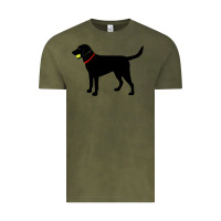Vintage Olive Labrador Retriever Fetch, Black Lab Play Ball Vintage Tee - longCreatives