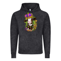 Vintage Black Mardi Gras cow Vintage Hoodie - NancyCooperArtShop