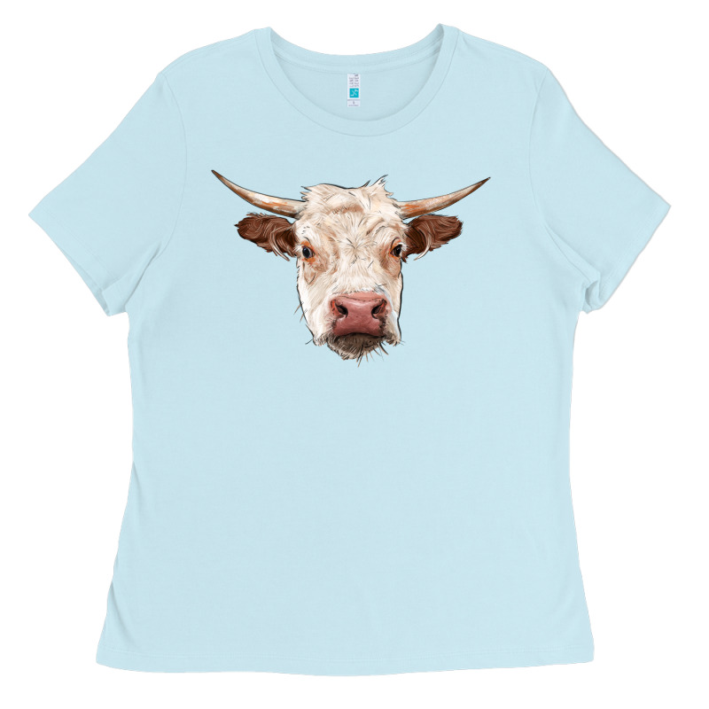 Hereford Cow Head Ladies Tee by RanaPortraitStore | Teevron