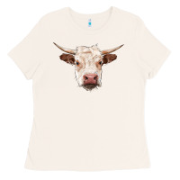 Bone hereford cow head Ladies Tee - RanaPortraitStore