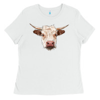 White hereford cow head Ladies Tee - RanaPortraitStore