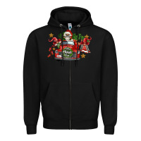 Black merry christmas truck gnomies Zipper Hoodie - FaDigitalArtStudio
