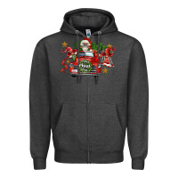 Charcoal Heather merry christmas truck gnomies Zipper Hoodie - FaDigitalArtStudio