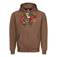 Chestnut merry christmas truck gnomies Zipper Hoodie - FaDigitalArtStudio