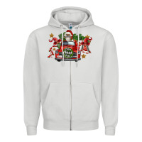 Dove Grey merry christmas truck gnomies Zipper Hoodie - FaDigitalArtStudio