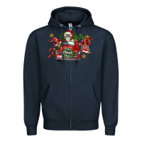 Navy merry christmas truck gnomies Zipper Hoodie - FaDigitalArtStudio