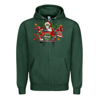 Sports Green merry christmas truck gnomies Zipper Hoodie - FaDigitalArtStudio