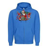 True Royal merry christmas truck gnomies Zipper Hoodie - FaDigitalArtStudio
