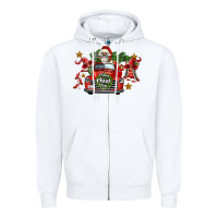 White merry christmas truck gnomies Zipper Hoodie - FaDigitalArtStudio