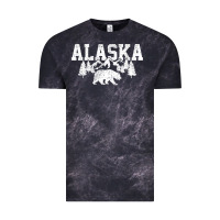 Cloud Black Alaska Mountains Forest Hunting Usa Vintage Tee - longCreatives