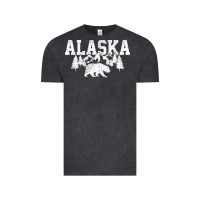 Vintage Black Alaska Mountains Forest Hunting Usa Vintage Tee - longCreatives