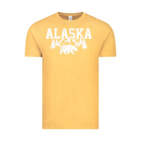 Vintage Mustard Alaska Mountains Forest Hunting Usa Vintage Tee - longCreatives
