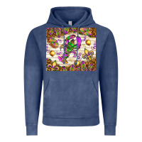 Vintage Denim Mardi Gras with crab Vintage Hoodie - NancyCooperArtShop